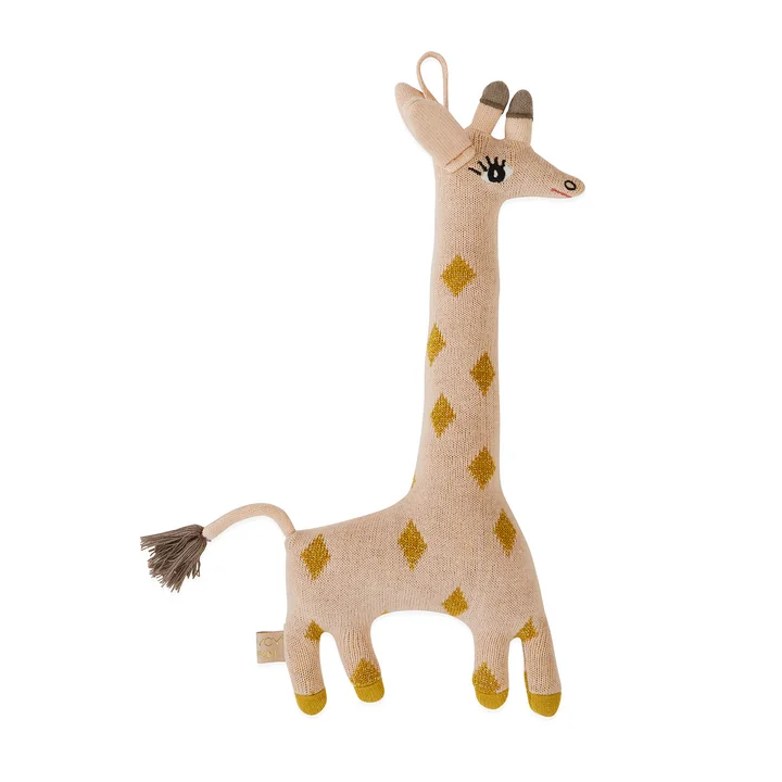 Doudou tricoté bébé girafe Guggi de OYOY