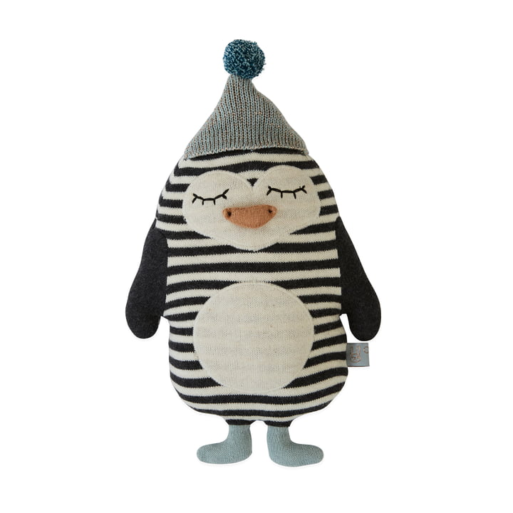 Doudou tricoté bébé pingouin Bob de OYOY