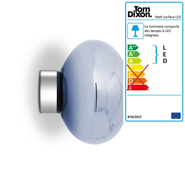 Mini plafonnier à LED Melt Mini Surface de Tom Dixon en fumée