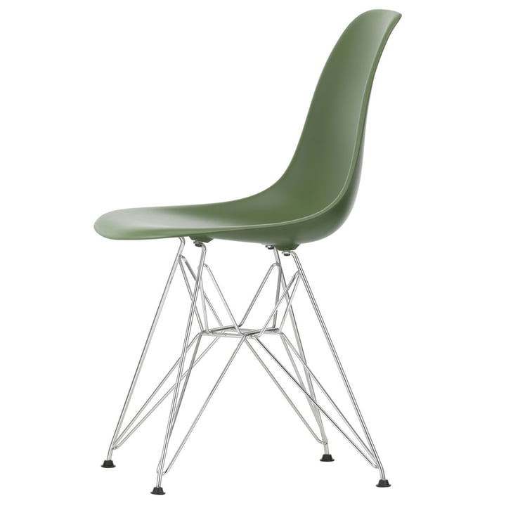 Chaise Eames Plastic Side Chair DSR by Vitra en chrome / forêt