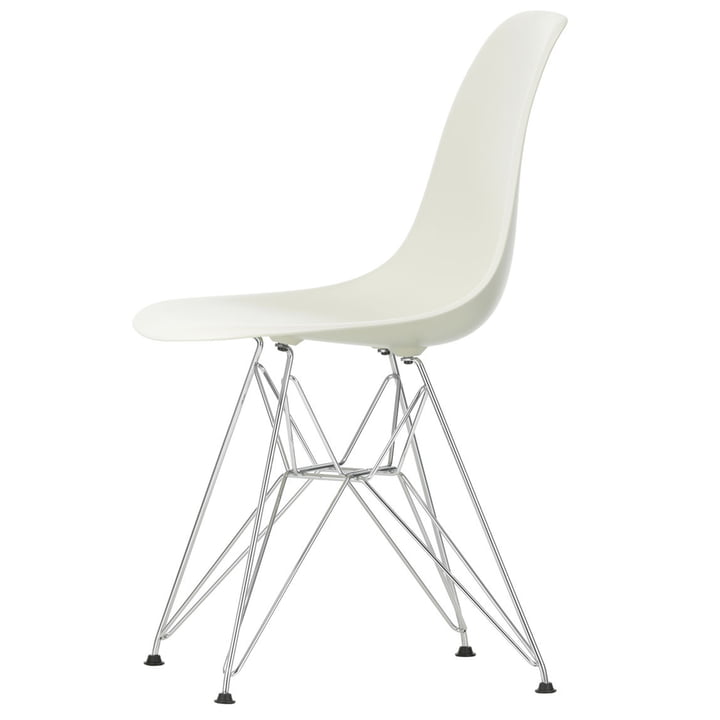 Chaise Eames Plastic Side Chair DSR by Vitra en pierre chromée / galets