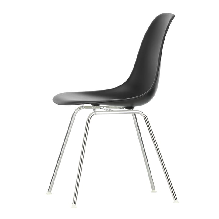 Eames Plastic Side Chair DSX de Vitra en chromé / noir profond