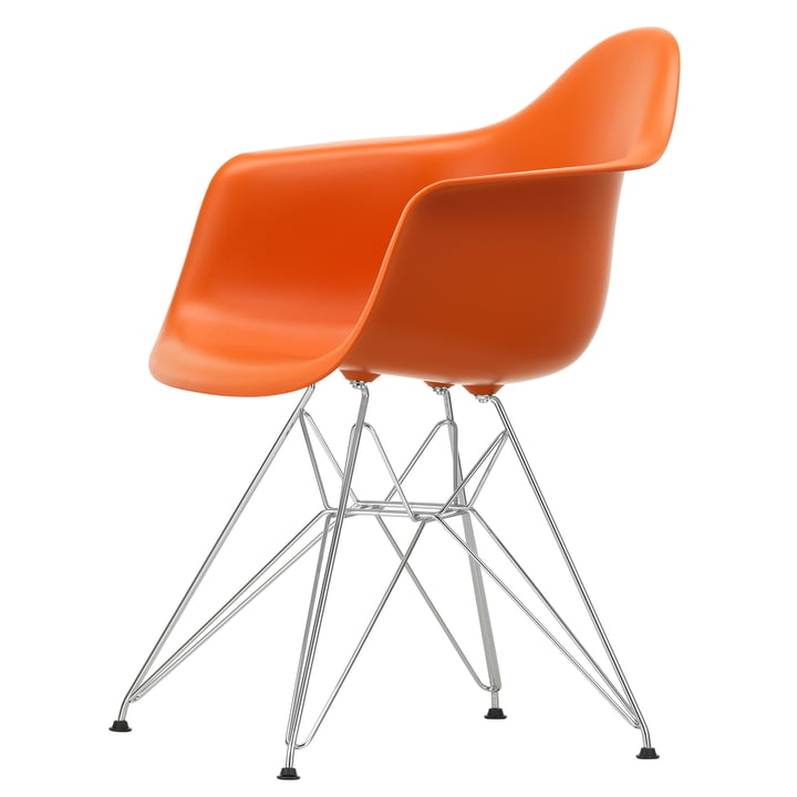Eames Plastic Armchair DAR de Vitra en chromé / orange rouille