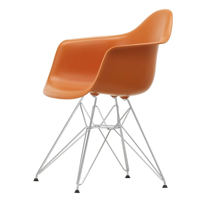 Eames Plastic Armchair DAR de Vitra en chromé / orange rouille