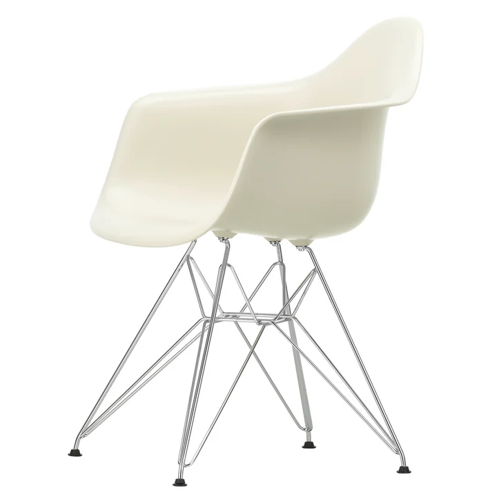 Eames Plastic Armchair DAR de Vitra en chromé / galet