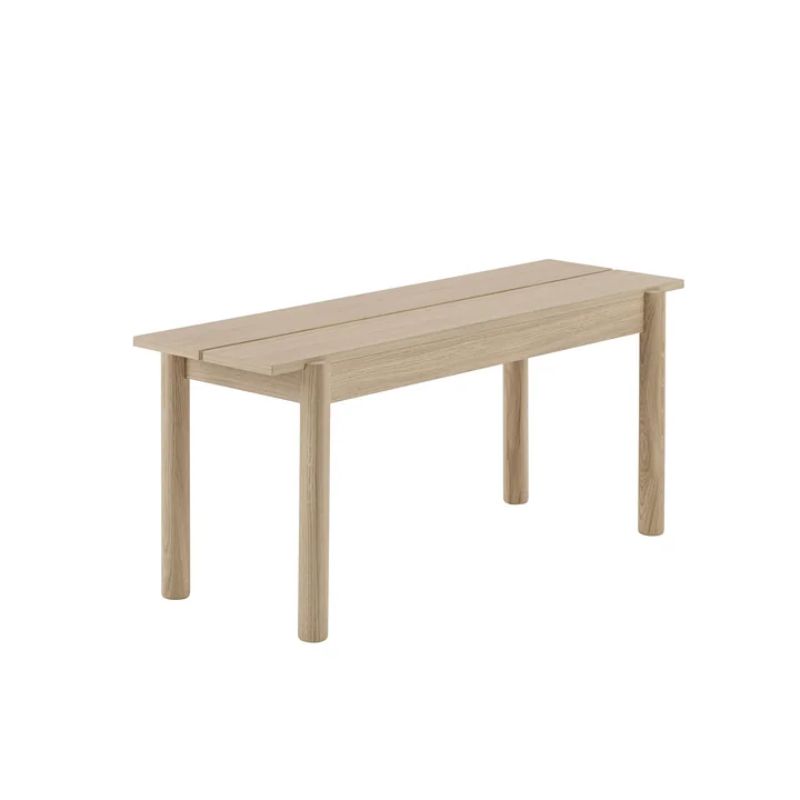 Banc linéaire en bois 110 x 34 cm en chêne par Muuto 