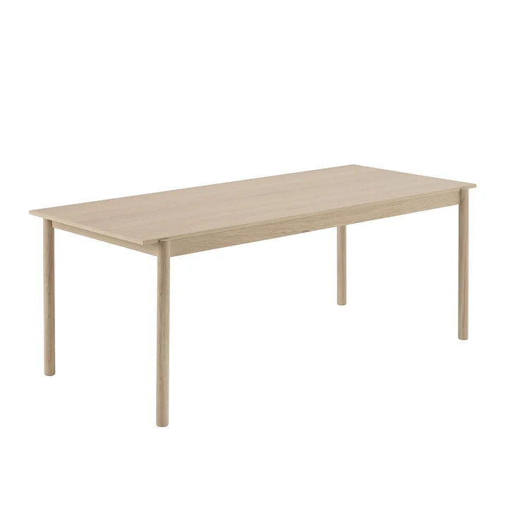 Table à manger linéaire en bois 200 x 90 cm en chêne par Muuto 