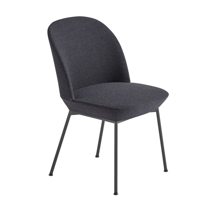 Chaise Oslo Side Chair en noir anthracite / noir anthracite (Ocean 601) par Muuto 