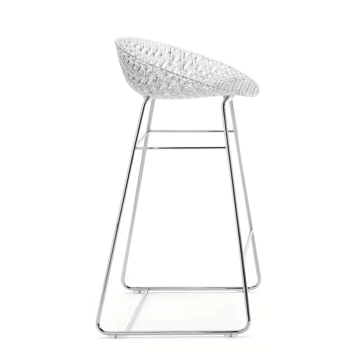 Chaise de bar Smatrik de Kartell en chrome / cristal