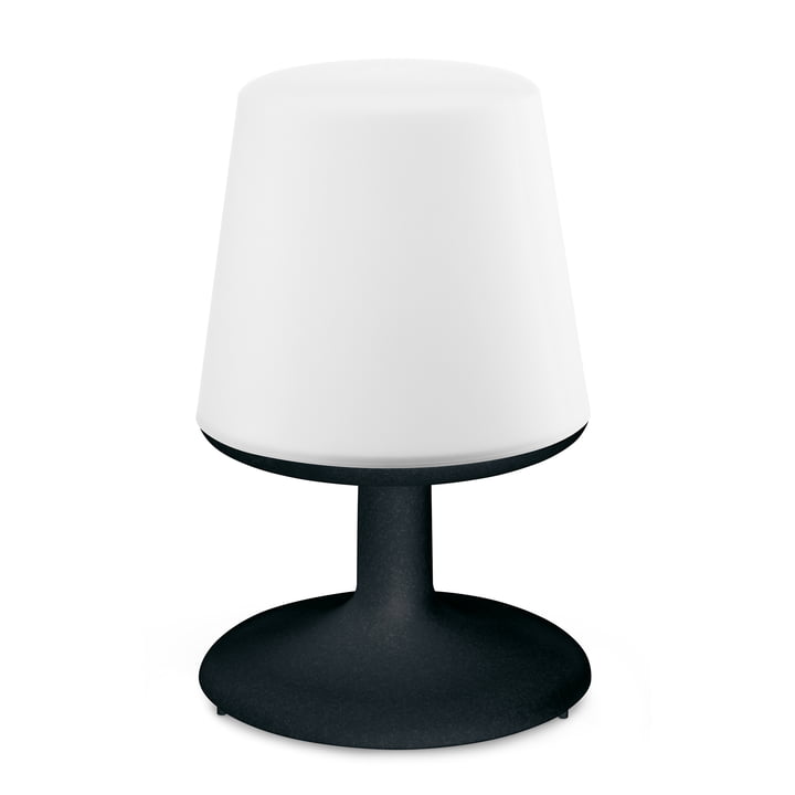 Lampe de table sans fil en noir cosmos de Koziol. 