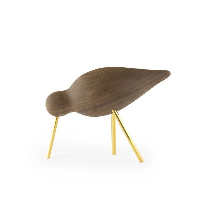 Shorebird moyen en noyer / laiton de Normann Copenhagen