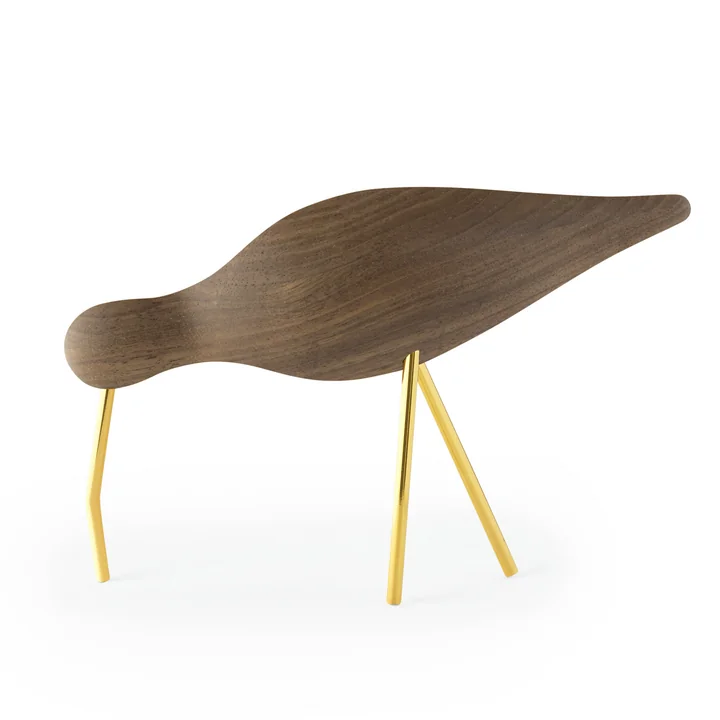 Shorebird grand en noyer / laiton par Normann Copenhagen