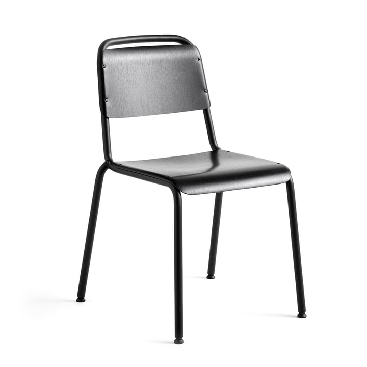 Halftime Chaise, laquée noire / chêne noir de Hay