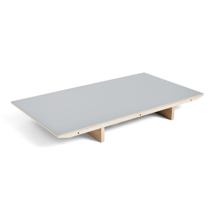Plaque d'insertion pour CPH30 table à manger à rallonge, 50 x 80 cm, surface : gris linoléum / bord : contreplaqué laqué mat de Hay