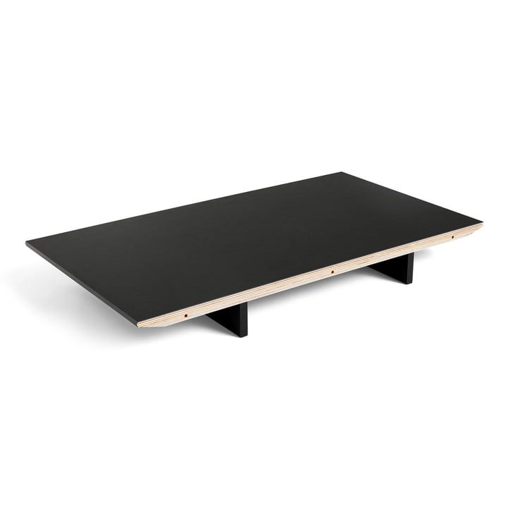Plaque d'insertion pour CPH30 table à manger extensible, 50 x 80 cm, surface : linoléum noir / bord : contreplaqué teinté noir par Hay