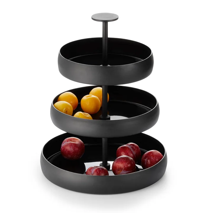 Negretto Etagere en noir de Philippes avec des fruits
