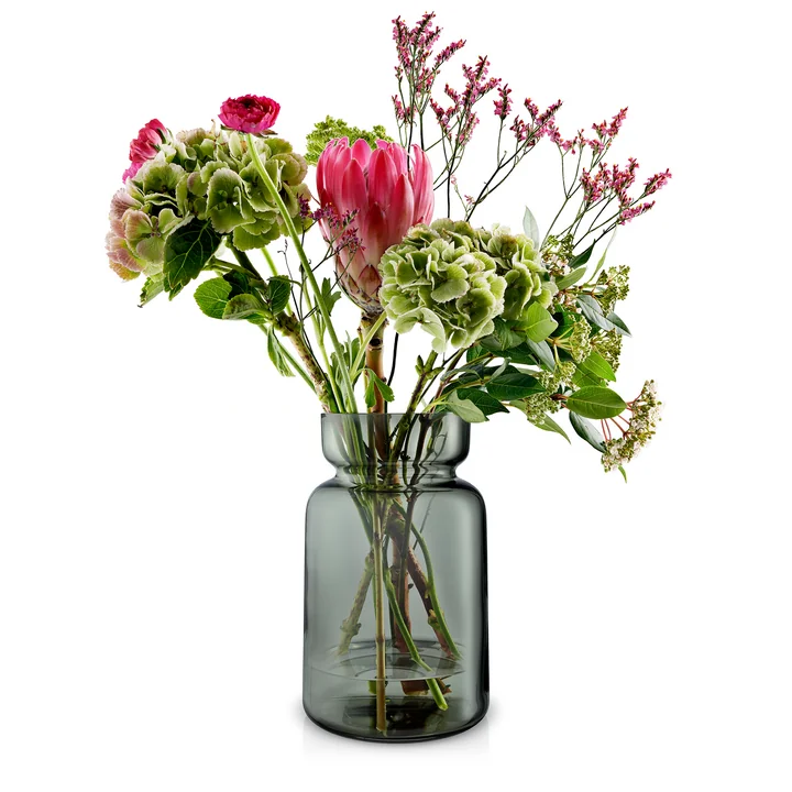 Vase en verre Silhouette H 22 cm d'Eva Solo en gris fumé