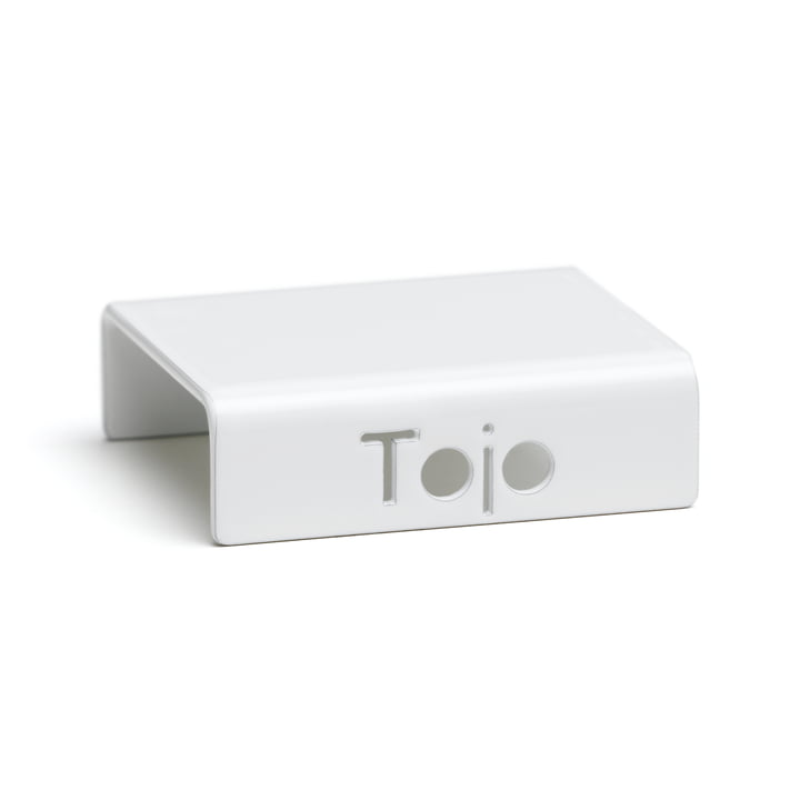 Clip pour système d'étagères à hauts rayonnages de Tojo en blanc