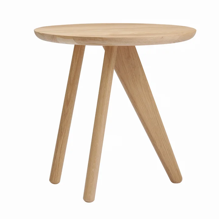 Table d'appoint à ailettes Ø 40 x H 40 cm de Norr11 en chêne nature