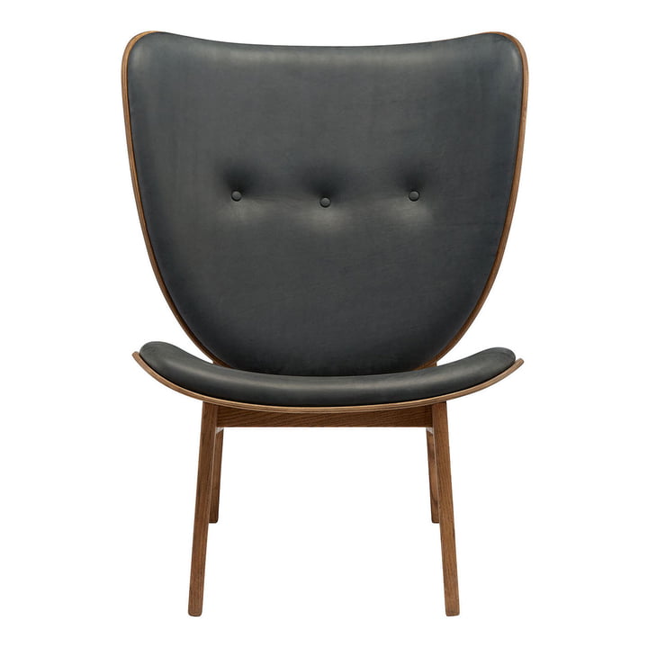 Elephant Lounge Fauteuil de Norr11 en chêne teinté / cuir anthracite