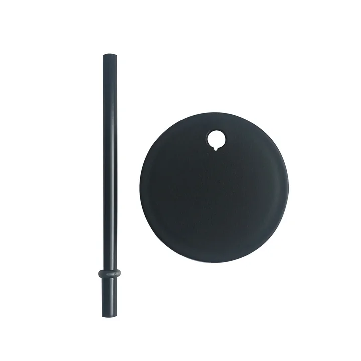 Paille et couvercle pour le verre personnel AJ Kids de Design Letters en noir