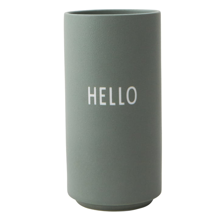 AJ Favourite Porcelain Vase Hello by Design Lettres en vert