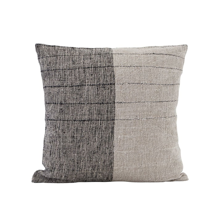 Taie d'oreiller plongée, 50 x 50 cm, noir / blanc cassé par House Doctor