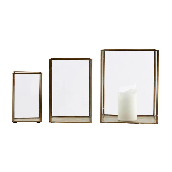 Lanterne pilier, laiton (lot de 3) par House Doctor