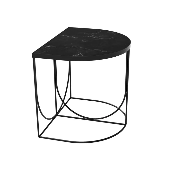 Sino Table d'appoint 40 x 50 cm de AYTM en noir / marbre noir