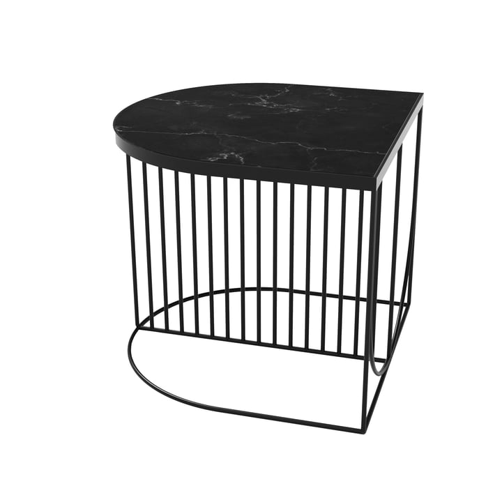 Table basse Sino 50 x 50 cm de AYTM en noir / marbre noir