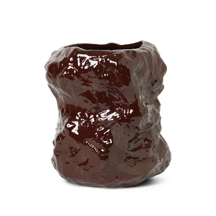 Vase à fond plat Ø 34 x H 40 cm à partir de ferm. Habitable en brun rougeâtre