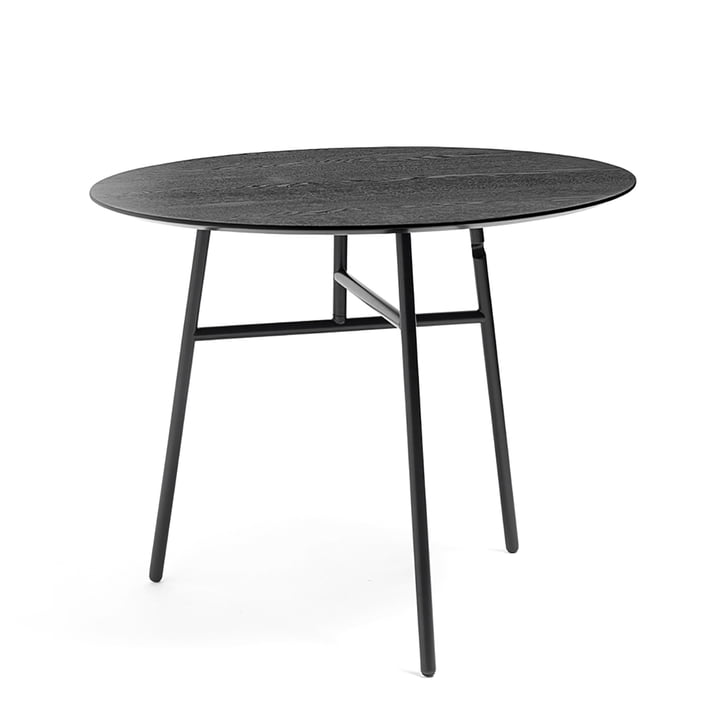 Table pliante inclinable Ø 90 x H 74 cm par Hay en noir