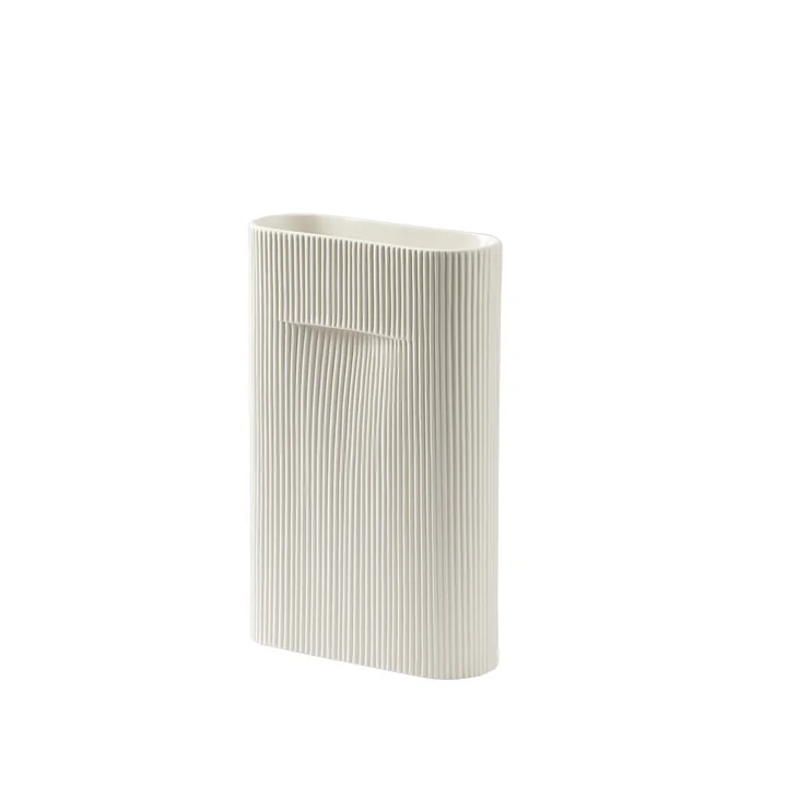 Ridge Vase H 35 cm de Muuto en blanc cassé