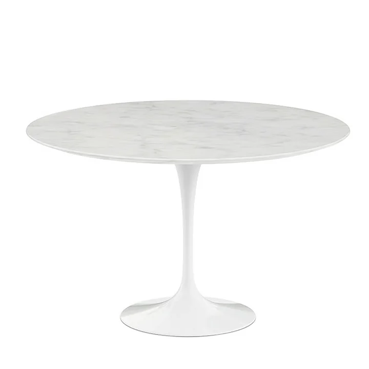 Saarinen Tulip Table de bistrot Ø 120 cm de Knoll en blanc / Mamor Statuarietto