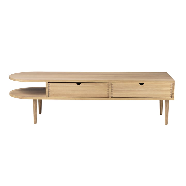 F24 Radius bench de FDB Møbler en chêne laqué clair