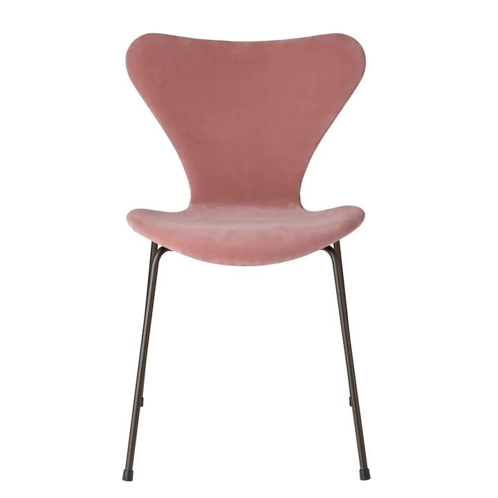 Serie 7 Velvet Edition chaise entièrement rembourrée de Fritz Hansen en misty rose