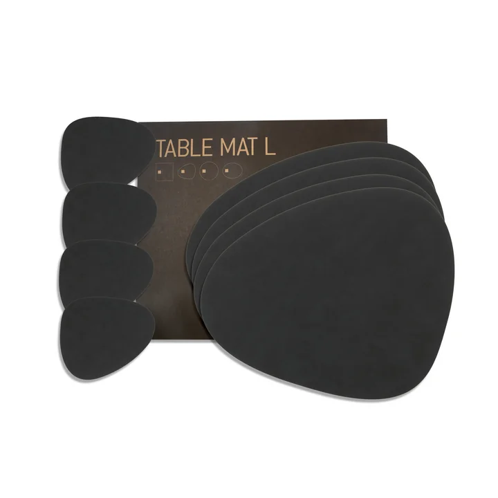 Coffret cadeau Curve L by Lind DNA en Nupo noir (4 sets de table + 4 dessous de verre)