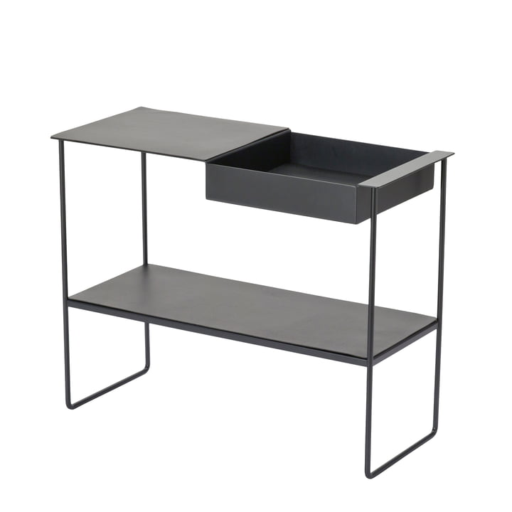Table console avec plateau de LindDNA en aluminium noir / Bull noir