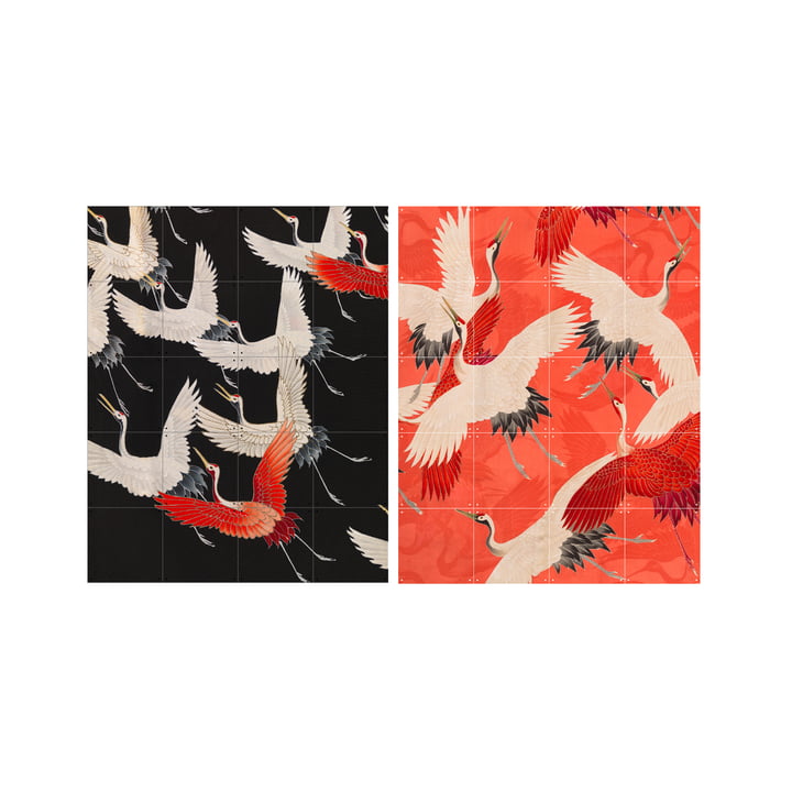 Kimono avec grues, 80 x 100 cm du XXIème siècle