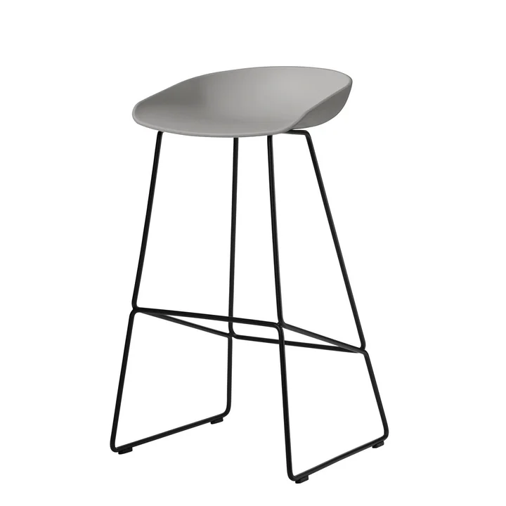 About A Stool AAS 38 Tabouret de bar H 85 de HAY en noir / concrete grey