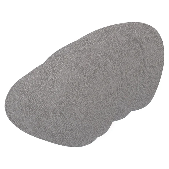 Set de table Curve L de Lind DNA en noir Hippo - anthracite (jeu de 4)