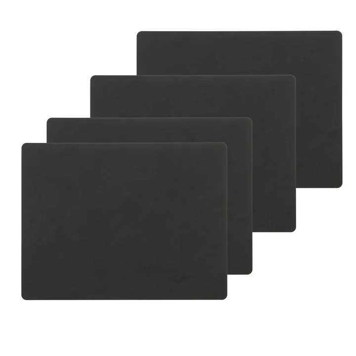 Set de table Square L , 35 x 45 cm de Lind DNA dans Nupo noir (set de 4)
