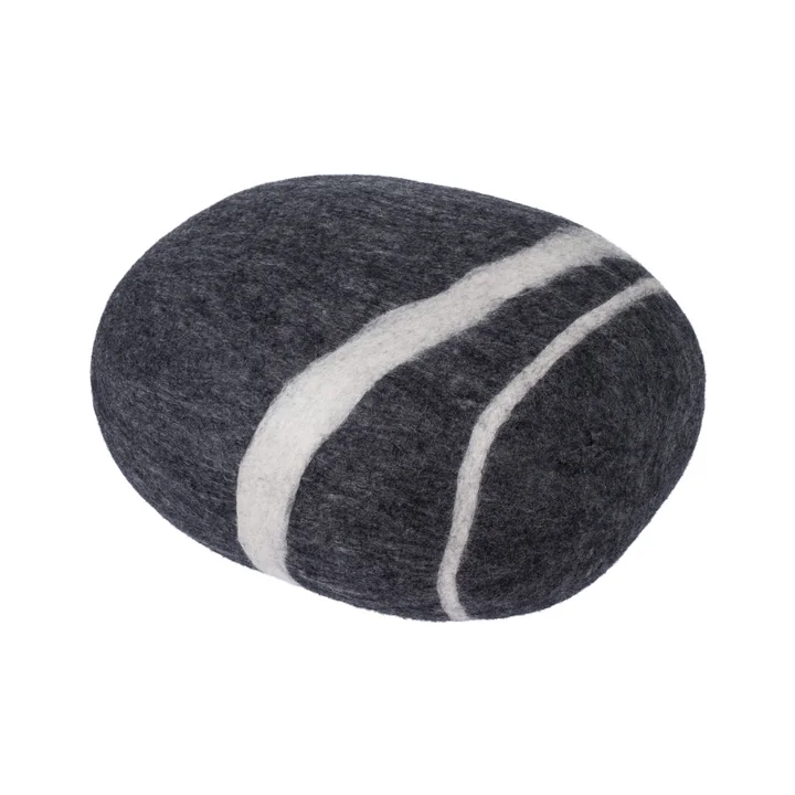 Coussin Hugo XL en galets de myfelt en gris foncé chiné