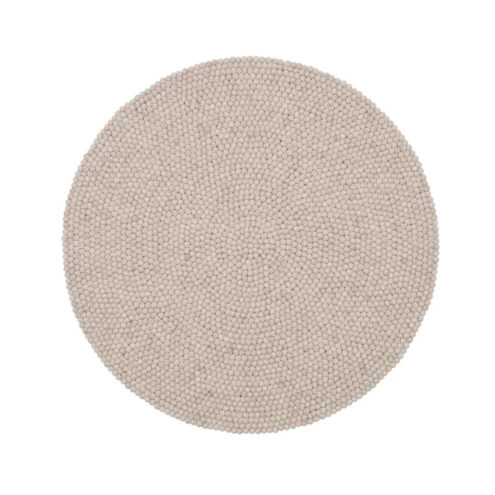 Béla tapis de boules de feutre Ø 140 cm de myfelt en beige chiné