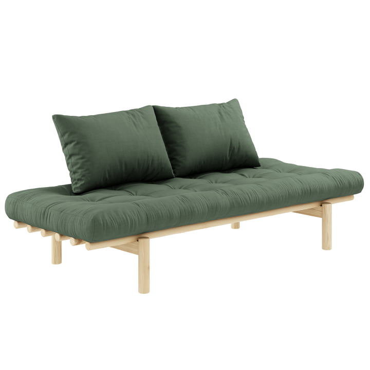 Pace Daybed de Karup Design en pin naturel / vert olive