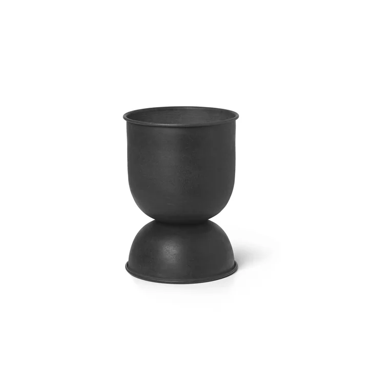 Ferm Living - Hourglass Pot de fleurs extra-small, Ø 21 x H 30 cm, noir / gris foncé