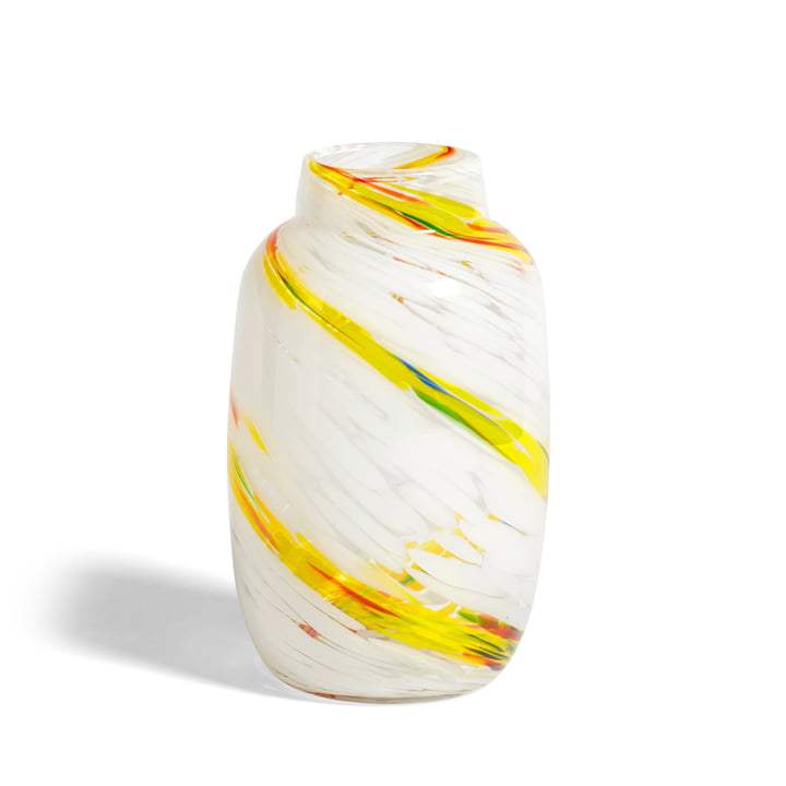 Vase Splash M, Ø 15,2 x H 23 cm, Tourbillon de citron de Hay