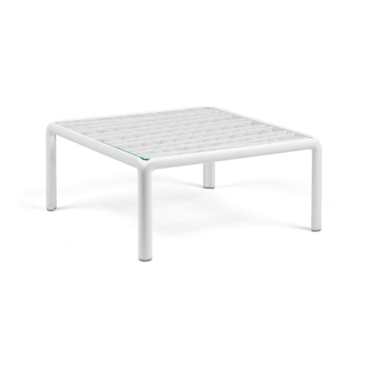 Komodo Table de jardin 70 x 70 cm, verre / blanc de Nardi