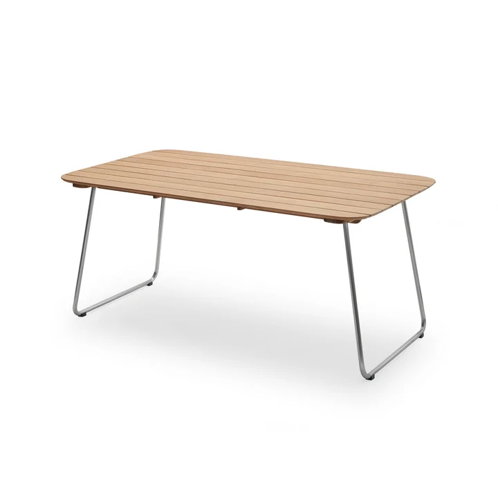 Lilium Table 160 x 90 cm, teck / acier inoxydable de Skagerak