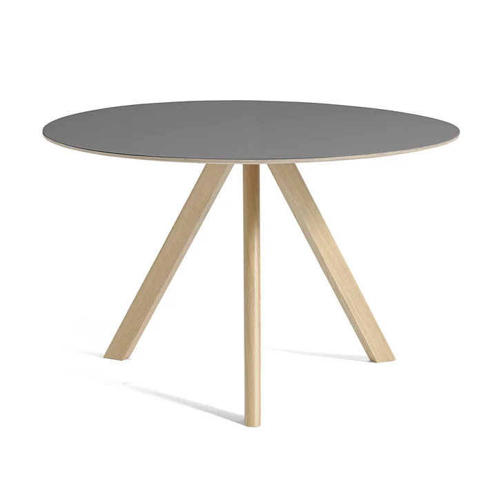 Table Copenhague CPH20 Ø 120 cm de HAY en chêne laqué / linoléum gris